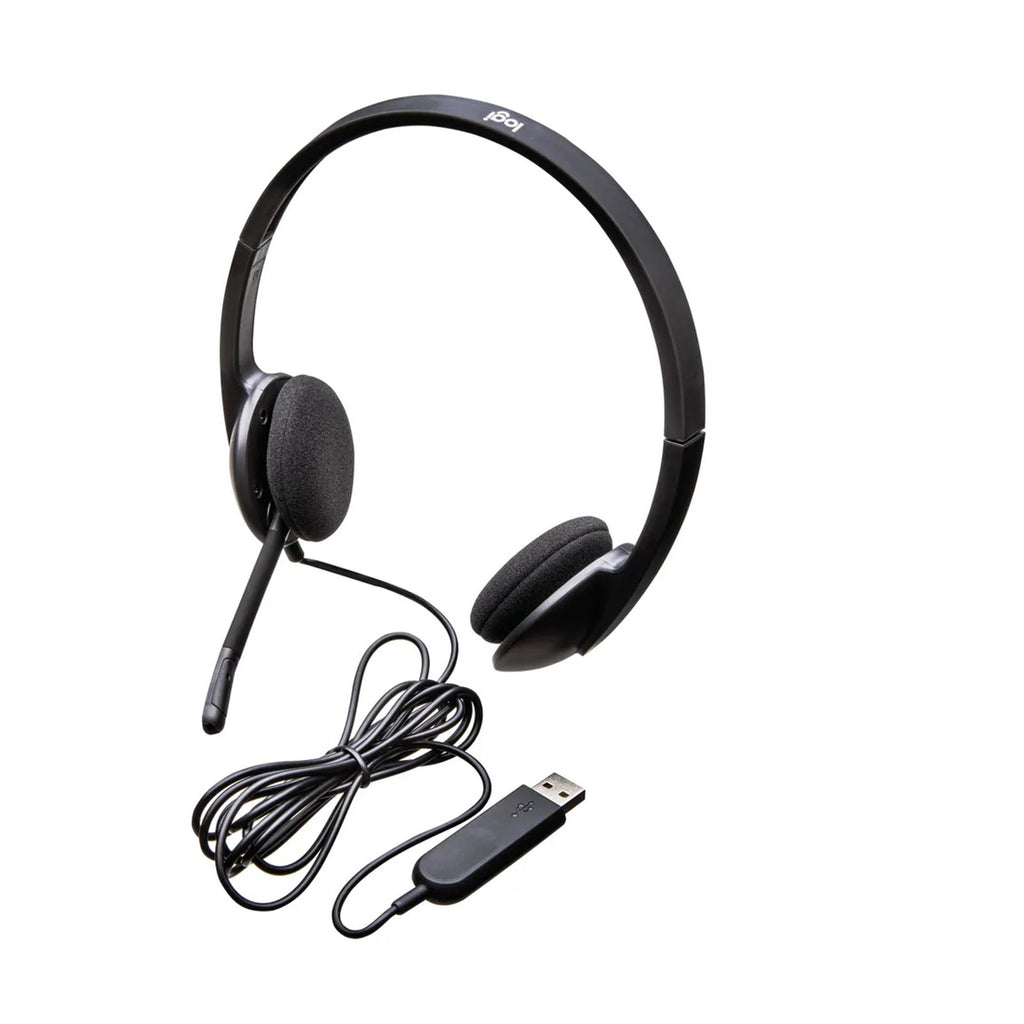 Logitech H340 Stereo Headset USB Plug-and-Play with Noise-Cancelling Microphone Black