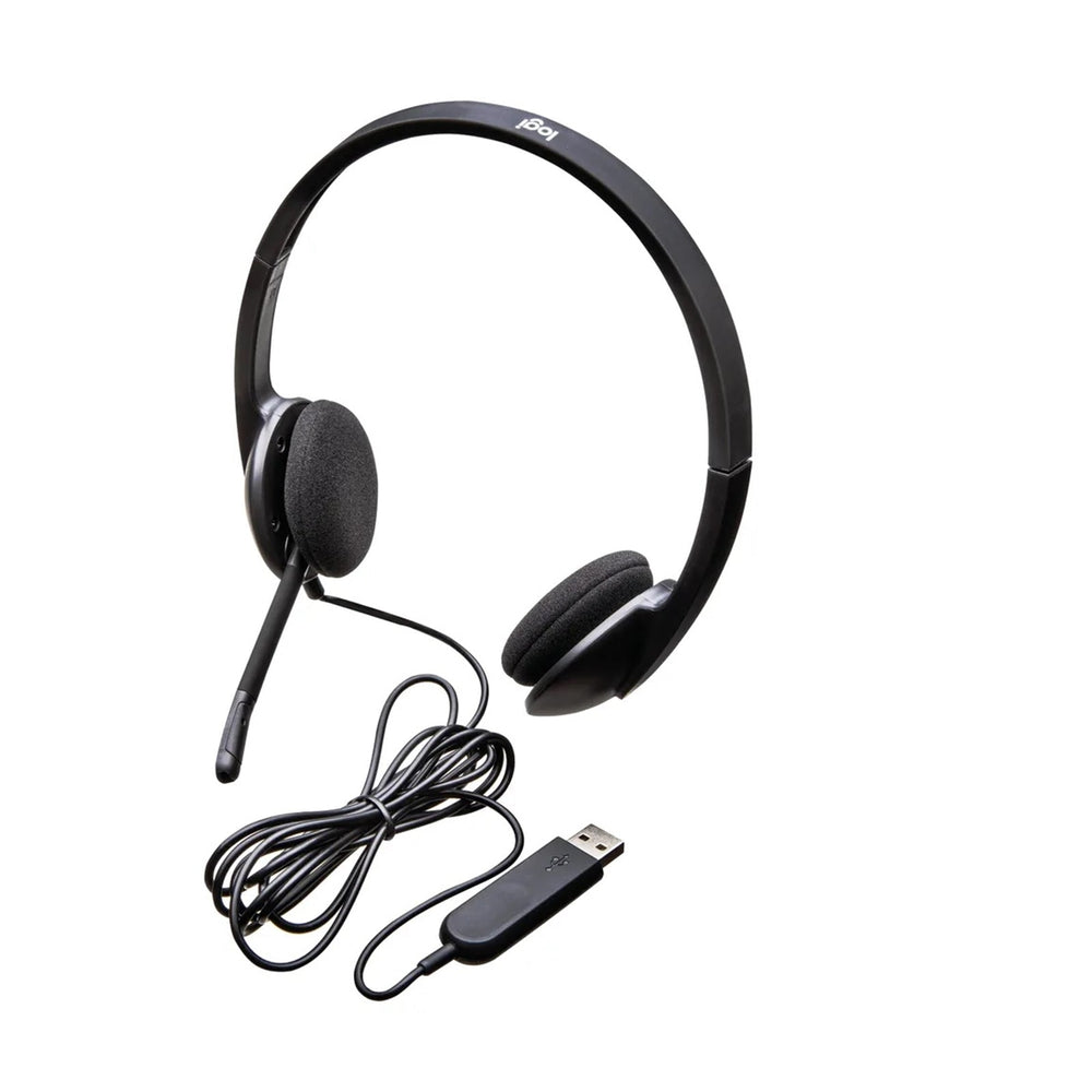 Logitech H340 Stereo Headset USB Plug-and-Play with Noise-Cancelling Microphone Black